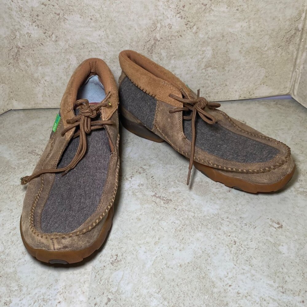 Twisted X Chukka Mens EcoTWX Casual‎ Shoes Size 9.5M Brown/Gray Fabric & Leather